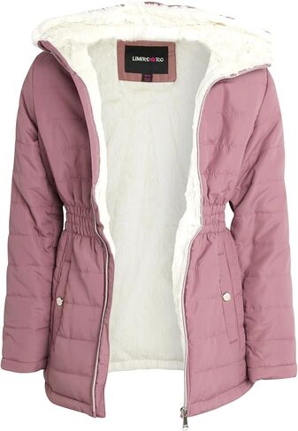 معطف متوسط ​​الوزن للفتيات من Limited Too - سترة أنوراك مبطنة بفرو الشيربا الصناعي (الحجم: 7-16) in Kuwait