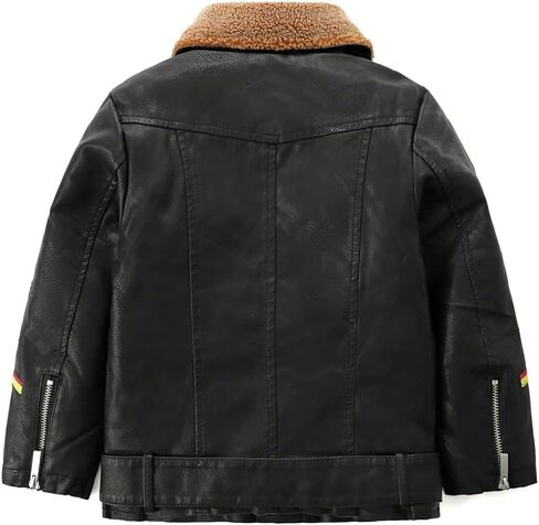 LJYH Grils الشتاء التلبيب المخملية التطريز بولي سترات جلدية الأطفال الدافئة دراجة نارية معاطف in Kuwait