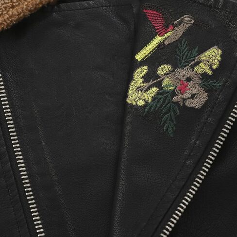 LJYH Grils الشتاء التلبيب المخملية التطريز بولي سترات جلدية الأطفال الدافئة دراجة نارية معاطف in Kuwait