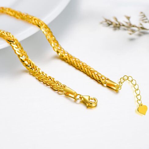 SISGEM Solid 18k Yellow Gold Celtic Chain Bracelet, Fine Gold Link Jewelry for Women (4 mm, 6.5-8.0 Inch) in Saudi Arabia