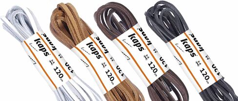 أربطة أحذية جلدية من Kaps، أربطة أحذية جلدية أصلية 100%، مصنوعة في أوروبا، زوج واحد، ألوان وأطوال متعددة (120 سم - 48 بوصة - 6 إلى 8 أزواج فتحات / 36 - طبيعي) in Kuwait