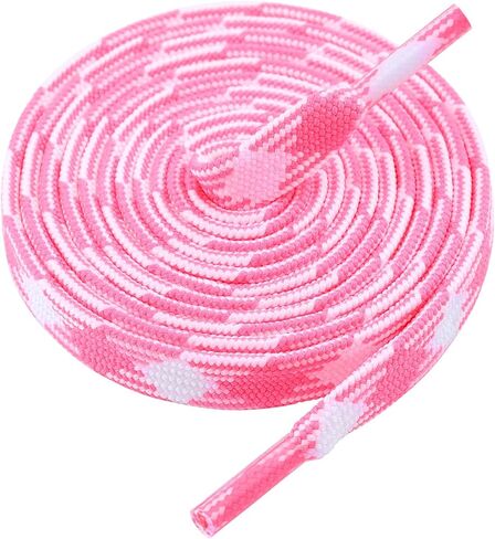 Stepace 2 Pairs Fashionable Double Layer 5/16" Flat Colored Shoe laces for Sneakers in Saudi Arabia