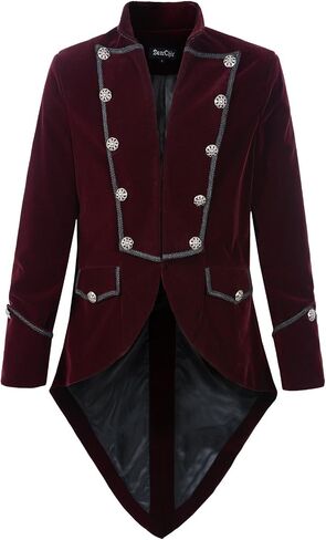 سترة DarcChic للرجال Steampunk Tailcoat مخملية قوطية VTG فيكتورية in Kuwait