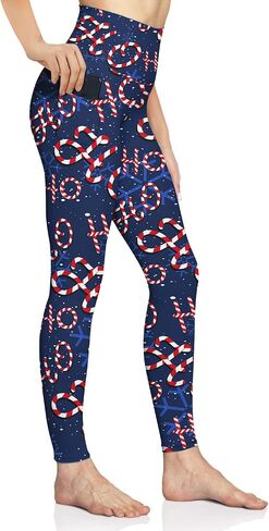 baprrjy Christmas Leggings for Women, High Waist Yoga Pants Tummy Control Seamless Athletic Leggings Workout Pants in Kuwait