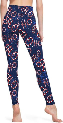 baprrjy Christmas Leggings for Women, High Waist Yoga Pants Tummy Control Seamless Athletic Leggings Workout Pants in Kuwait