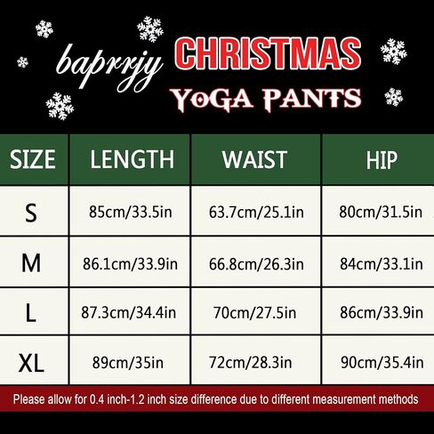 baprrjy Christmas Leggings for Women, High Waist Yoga Pants Tummy Control Seamless Athletic Leggings Workout Pants in Saudi Arabia