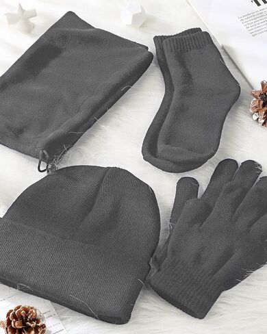 Unittype 48 Pack Unisex Thermal Winter Bulk 12 Cozy Beanies, 12 Neck Warmers, 12 Pairs Winter Gloves and 12 Pairs Warm Socks for Men Women Bundle Gift Set in Saudi Arabia