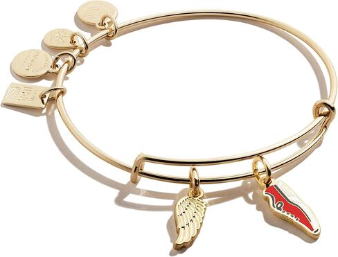 سوار Alex and Ani Collaborations قابل للتوسيع للنساء، Team USA Duo Charms، لمسة نهائية لامعة، 2 إلى 3.5 بوصة in Kuwait