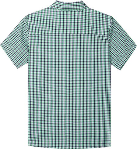 Bienzoe Boys Short Sleeve Shirt: Casual Button Down Cotton Plaid Kids Tops in Kuwait
