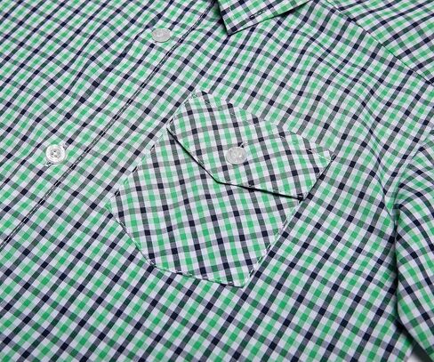 Bienzoe Boys Short Sleeve Shirt: Casual Button Down Cotton Plaid Kids Tops in Kuwait