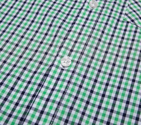 Bienzoe Boys Short Sleeve Shirt: Casual Button Down Cotton Plaid Kids Tops in Kuwait