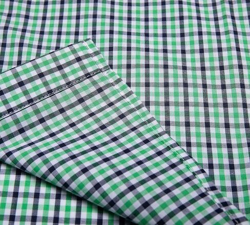 Bienzoe Boys Short Sleeve Shirt: Casual Button Down Cotton Plaid Kids Tops in Kuwait