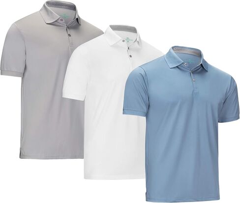 [3 Pack] Mio Marino Golf Polo Shirts for Men - Dry Fit - Ultra-Light Fabric in Kuwait