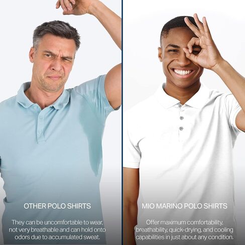 [3 Pack] Mio Marino Golf Polo Shirts for Men - Dry Fit - Ultra-Light Fabric in Kuwait