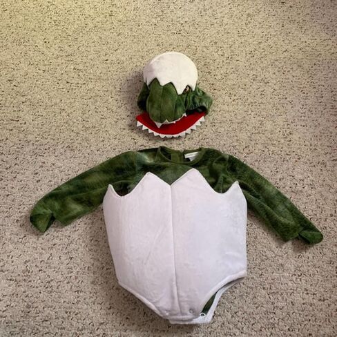 XIAXAIXU طفل 2 قطعة بيضة ديناصور هالوين زي بنين بنات كم طويل رومبير الكرتون حفلة تأثيري مجموعة in Kuwait