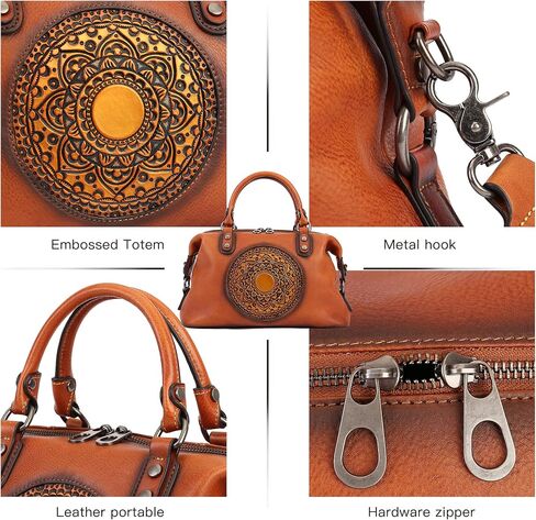 Leather Handbag for Women, Retro Mandela Crossbody Handbag Tote Bag in Kuwait