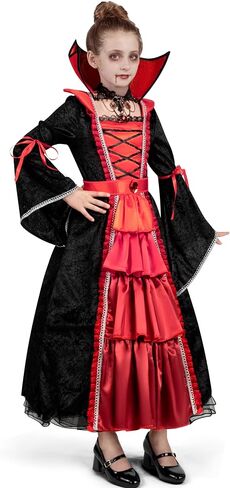 Spooktacular Creations Girls Vampire Costume, Gothic Vampire Costume for Girls Halloween Dress Up in Saudi Arabia