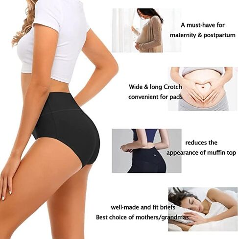 Eiggam High Waisted Underwear for Women, C-section Postpartum Tummy Control Panties Soft Stretch Underwear Women Pack in Saudi Arabia