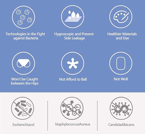 سراويل داخلية للنساء من Angelhood مضادة للتسرب، ملابس داخلية قطنية للسيدات بعد الولادة، 6 قطع متعددة الألوان in Kuwait