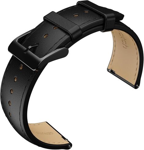 سوار ساعة ذكية بديل من Ticwatch Pro 5 بعرض 24 ملم من الجلد، حزام ساعة أصلي سريع الإصدار فقط لساعة Pro 5، توكسيدو أسود in Kuwait