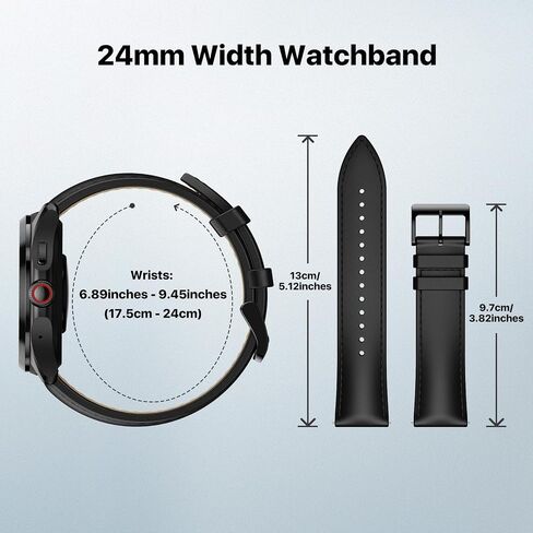 سوار ساعة ذكية بديل من Ticwatch Pro 5 بعرض 24 ملم من الجلد، حزام ساعة أصلي سريع الإصدار فقط لساعة Pro 5، توكسيدو أسود in Kuwait