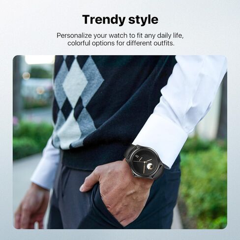 سوار ساعة ذكية بديل من Ticwatch Pro 5 بعرض 24 ملم من الجلد، حزام ساعة أصلي سريع الإصدار فقط لساعة Pro 5، توكسيدو أسود in Kuwait