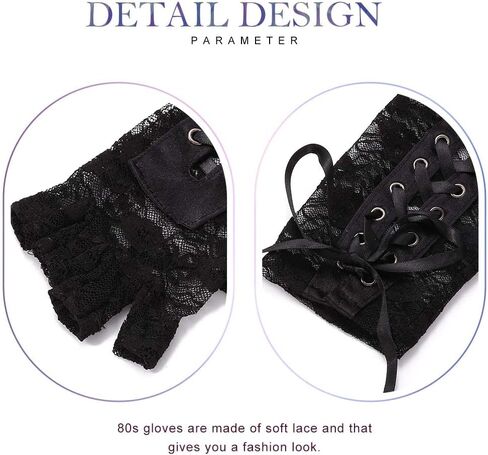 Kakaco Fingerless Lace Up Gloves Elbow Long Gloves Black Lace Gloves Rave Party Gloves Costume for Women and Girls in Saudi Arabia