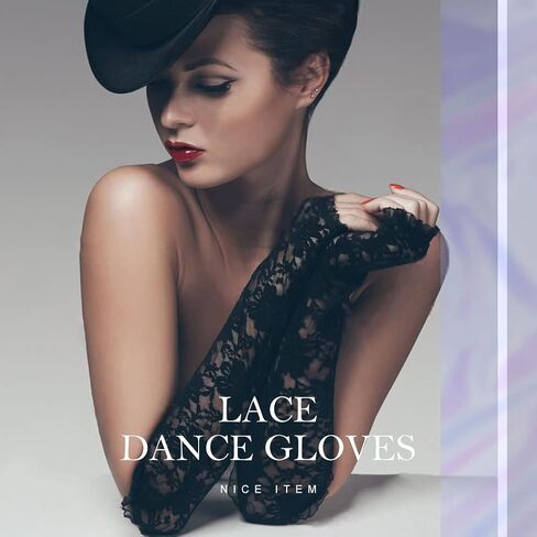 Kakaco Fingerless Lace Up Gloves Elbow Long Gloves Black Lace Gloves Rave Party Gloves Costume for Women and Girls in Saudi Arabia