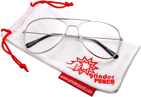 نظارات GrinderPUNCH Aviator ذات العدسات الشفافة، نظارات عصرية بدون وصفة طبية UV400 in Kuwait