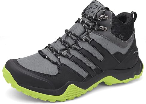 أحذية Grand Attack للمشي لمسافات طويلة للرجال مقاومة للماء، أحذية رجالية عالية الكاحل للمشي لمسافات طويلة في الهواء الطلق خفيفة الوزن للرحلات in Kuwait