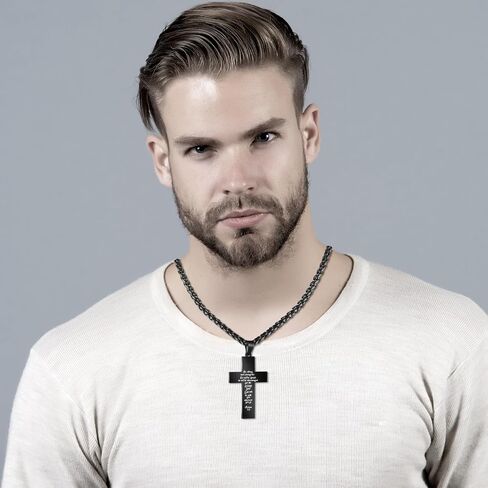 Siifert 12 Pcs Football Gift Football Cross Necklace for Boys Stainless Steel Bible Verse Pendant with 24 Inch Chain Football Accessories Cross Jewelry for Men First Communion Baptism Sports Gift in Saudi Arabia