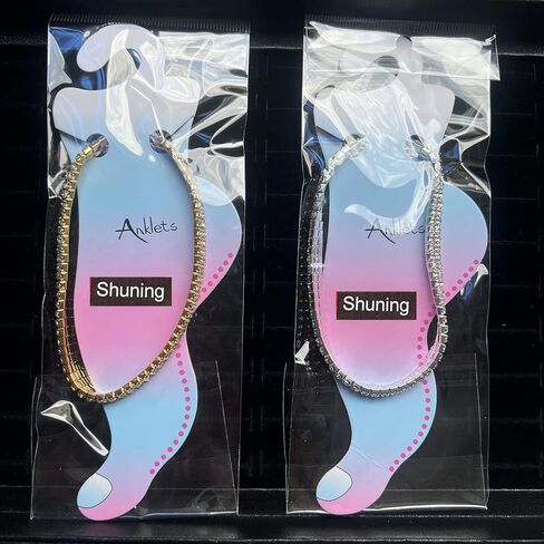 shuning Sexy Anklets for Women Crystal Rhinestone Stretch Tennis Ankle Elastic Bracelet in Kuwait