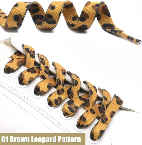 DELELE Animal Print Flat Shoelaces: Colored Pattern Sneakers Shoe Laces 2 Pair in Saudi Arabia