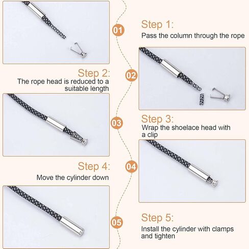 PAGOW 36 Sets Shoelace Tips Alloy Shoelace Head for DIY Shoe Laces Tips Protector, Silver Shoelace Heads and Cords End Metal Aglets Cylindrical Replacement Head for Shoestrings Clothes in Kuwait