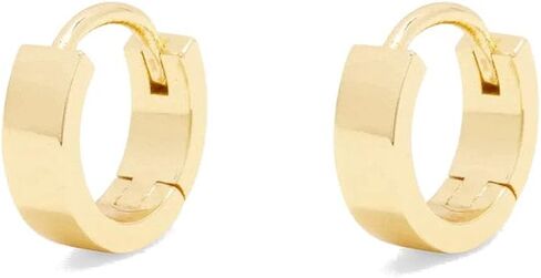 gorjana Women's Rose Huggies, 18k Gold Plated, Minimalist Flat Cuff Huggie Hoop Earrings in Kuwait