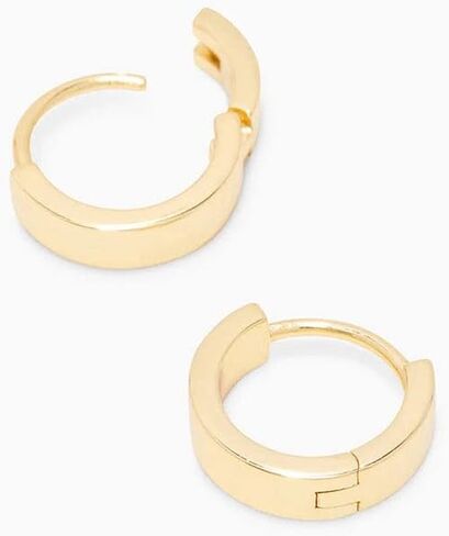 gorjana Women's Rose Huggies, 18k Gold Plated, Minimalist Flat Cuff Huggie Hoop Earrings in Kuwait