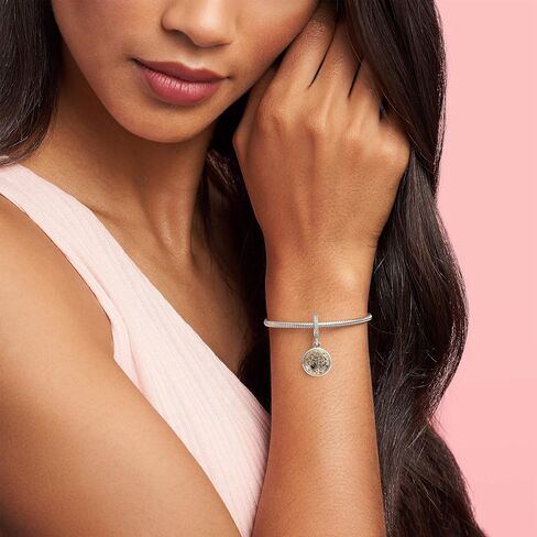 PANDORA Jewelry Family Roots Cubic Zirconia Charm in Sterling Silver and 14K Yellow Gold in Saudi Arabia