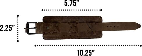 فالهالا جير, سوار راجناروك مصنوع يدويا من الجلد المحبب بالكامل - سوار معصم عصري وانيق وعصري للرجال - قطع صلبة شديدة التحمل، سوار عريض قابل للتعديل - بني بوربون in Kuwait