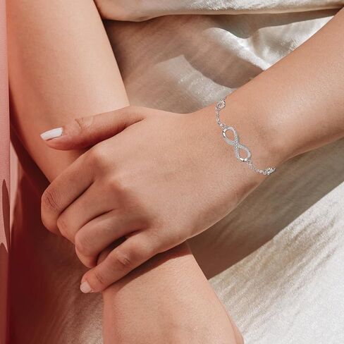 EVERU Infinity Bracelets for Women 925 Sterling Silver Bracelets Adjustable Birthday Anniversary Christmas Gifts for girlfriend Women Wife in Saudi Arabia