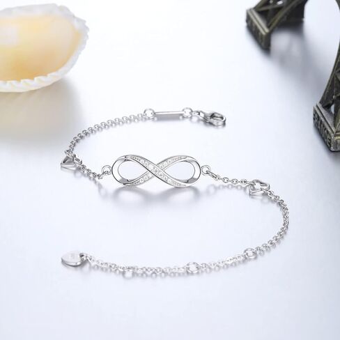 EVERU Infinity Bracelets for Women 925 Sterling Silver Bracelets Adjustable Birthday Anniversary Christmas Gifts for girlfriend Women Wife in Saudi Arabia