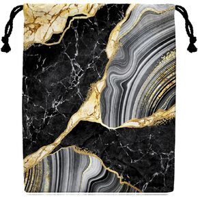 ZOYON Drawstring Grip Bag Black Gold Marble Adjustable Gymnastics Drawstring Pouch Water Resistant String Bag For Gym Sports Storage in Saudi Arabia