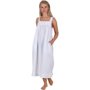 The 1 for U White Nightgown - Vintage Nightgowns for Women, Adeline 100% Cotton Gown