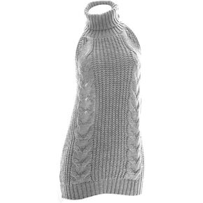 YOMORIO Womens Anime Virgin Killer Sweater Japanese Turtleneck Knitted Underwear Backless Pullover