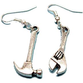 الأقراط المطرقة المفتاح - أقراط مضحكة غريبة الأقراط مجوهرات روكابيلي فانكي أقراط الشرير كاواي لطيف أقراط, معدن, كهرماني in Kuwait