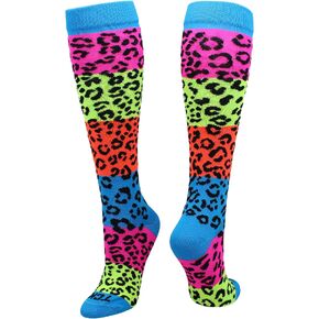 TCK Neon Rainbow Fun Print OTC Socks