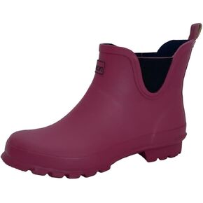 Jileon Womens Ankle Height Waterproof Rubber Rain Boots - Designed For Wide Feet & Wide Calves - Easy to Slip on and Off