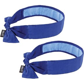 Ergodyne Chill Its 6700CT Cooling Bandana, Lined with Evaporative PVA Material for Fast Cooling Relief, Tie for Adjustable Fit, 2-Pack Black