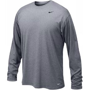 Nike Boys Legend Long Sleeve Athletic T-Shirt (Grey, Youth Medium)