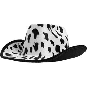 Juvolicious Cow Print Cowboy Hat for Men, Women, Girls, Western Cowgirl Hat for Halloween Costume, Birthday Party (Unisex, Adult Size) in Kuwait