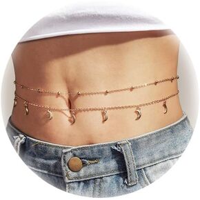 Rhinestones Waist Chain for Women Silver Belly Chain for Girls Crystal Body Chain Sexy Bikini Body Jewelry